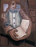 Juan Gris The clown scooped up the book oil on canvas